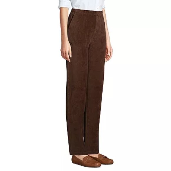 Land’s End Dark Brown Pull On Corduroy Pants Size 10 - Picture 1 of 8
